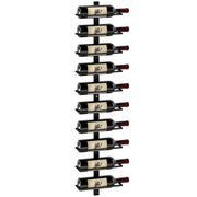 10 Tier Wall Mounted Wine Rack Steel Holds 10 Bottles for Kitchen Dining Room Home Bar Black by HOMCOM