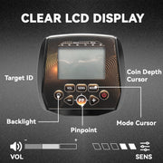 Metal Detector for Outdoor Treasure Hunting with Waterproof Coil and LCD Display Black Orange AOSOM