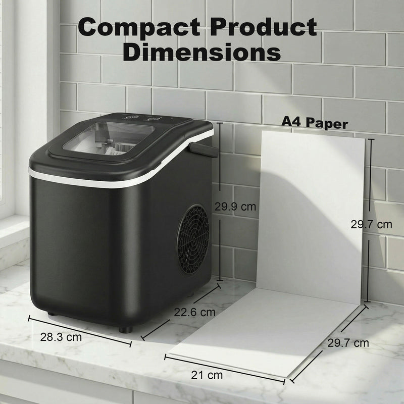 Ice Maker Machine for Fast Fresh Ice at Home Garden or Caravan Black Homcom