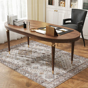 Non Slip Washable Flannel Area Rug for Living Room Bedroom or Office 170 x 120 cm Beige