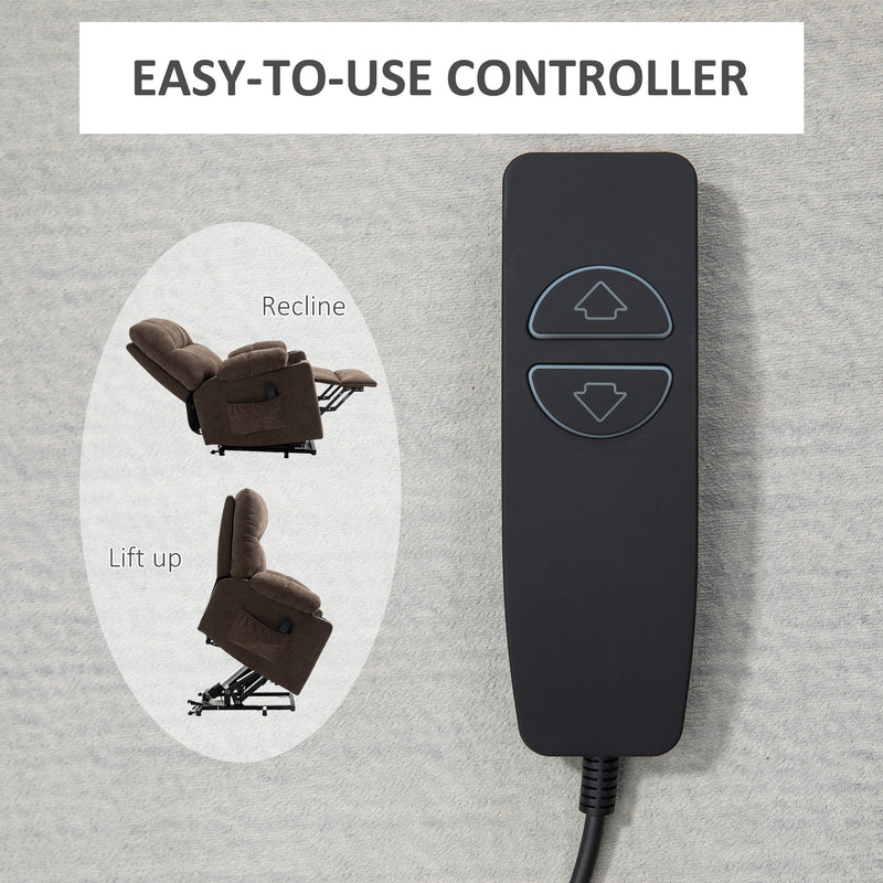 Electric Riser Recliner Chair With Remote Control For Elderly Comfort And Support Dark Brown