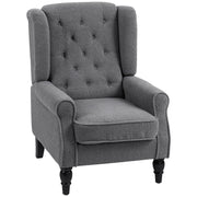 Retro Wingback Armchair with Soft Teddy Fleece Upholstery for Living Room Comfort Grey