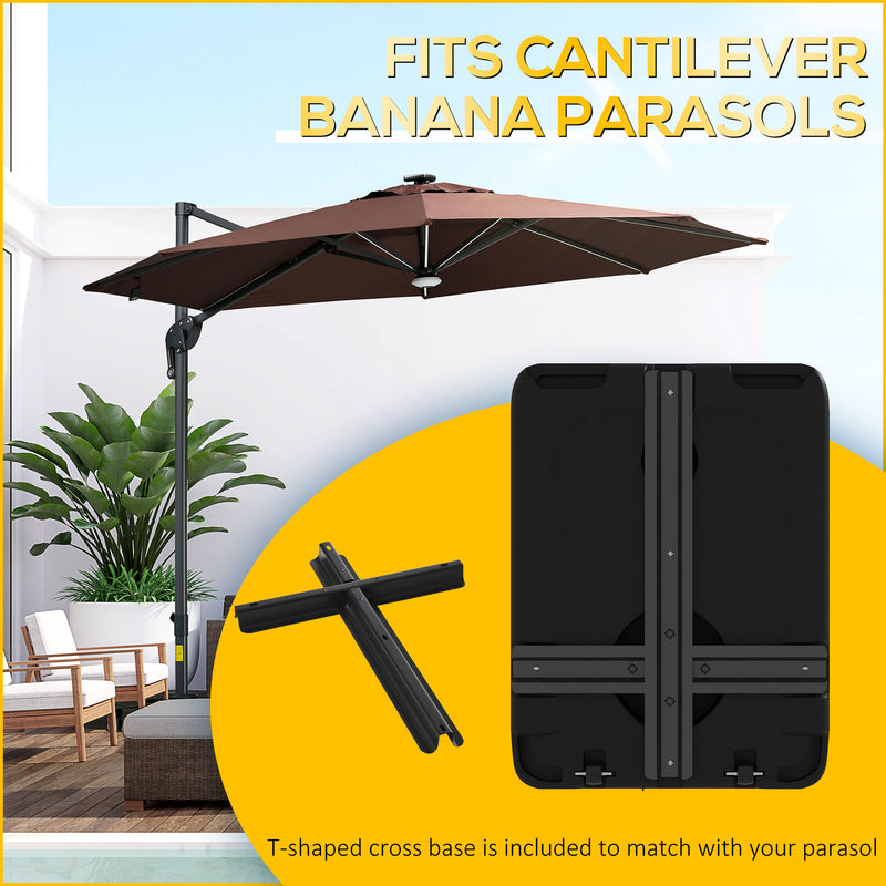 Heavy Duty Parasol Base With Wheels For Cantilever Umbrella Water Or Sand Filled