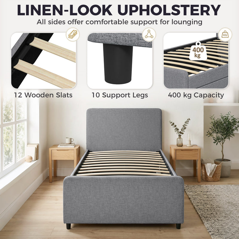 Pull-out guest bed frame - Dark Grey