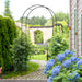 Black Metal Garden Arch With Double Gates for Climbing Plants and Weddings by Outsunny
