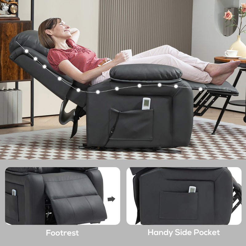 Electric Riser Recliner Chair Dark Grey - detail 2