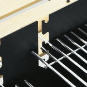 Charcoal BBQ Trolley Grill with Adjustable Racks Side Table and Wheels for Garden by Outsunny