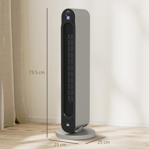 2kW PTC Ceramic Tower Heater with Adjustable Thermostat Ideal for Home Use, Black