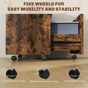 Lockable 2 Drawer Office Filing Cabinet with Wheels For Home or Office, 42W x 40D x 60H cm Homcom