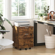 Lockable 2 Drawer Office Filing Cabinet with Wheels For Home or Office, 42W x 40D x 60H cm Homcom