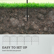 Flexible Metal Garden Border Fence for Shaping Paths and Flower Beds Black Outsunny