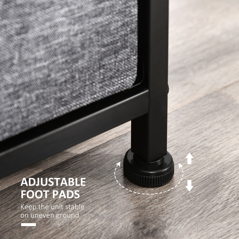 Dark Grey 8 Drawer Fabric Chest of Drawers for Bedroom and Living Room Storage