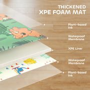 Foldable Waterproof Baby Play Mat for Crawling and Tummy Time Reversible Design Dinosaur AOSOM