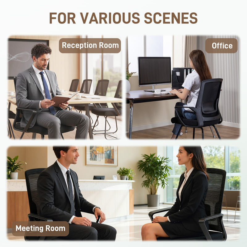 Ergonomic Office Chair with Lumbar Support and Breathable Mesh Back Black AOSOM