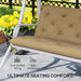 Khaki Three Seater Bench Cushion Weather Resistant Outdoor Pad by Outsunny