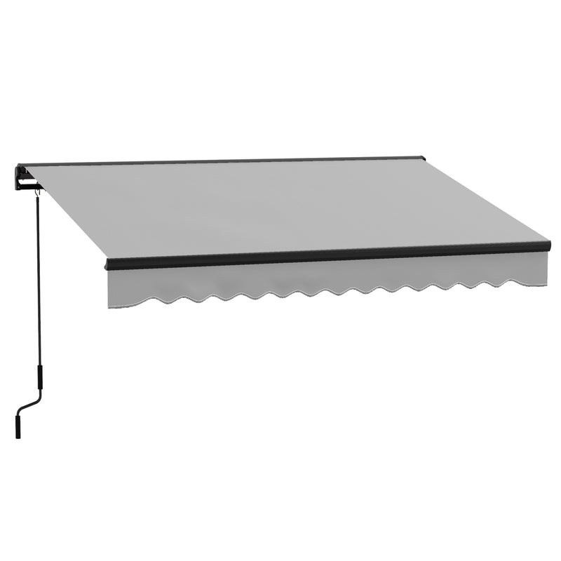 Light Grey 3 x 2m Electric Awning With Remote Control And Durable Aluminium Frame
