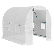 White Polytunnel Greenhouse 245 x 200 cm for Garden Plant Growth by Outsunny