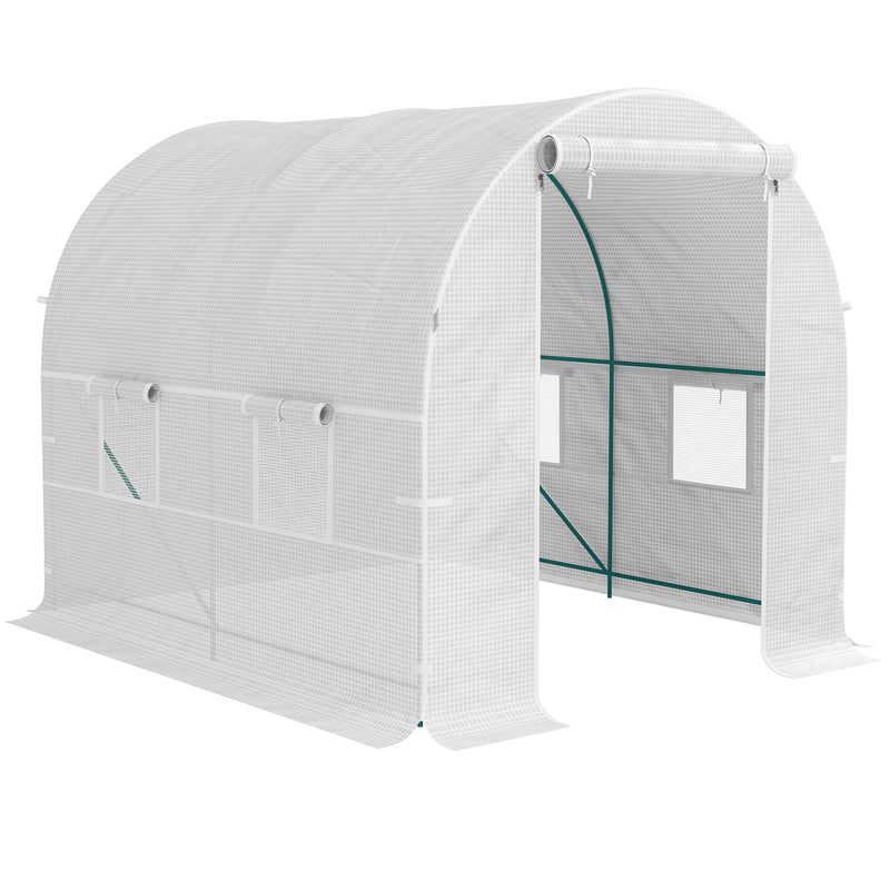 White Polytunnel Greenhouse 245 x 200 cm for Garden Plant Growth by Outsunny