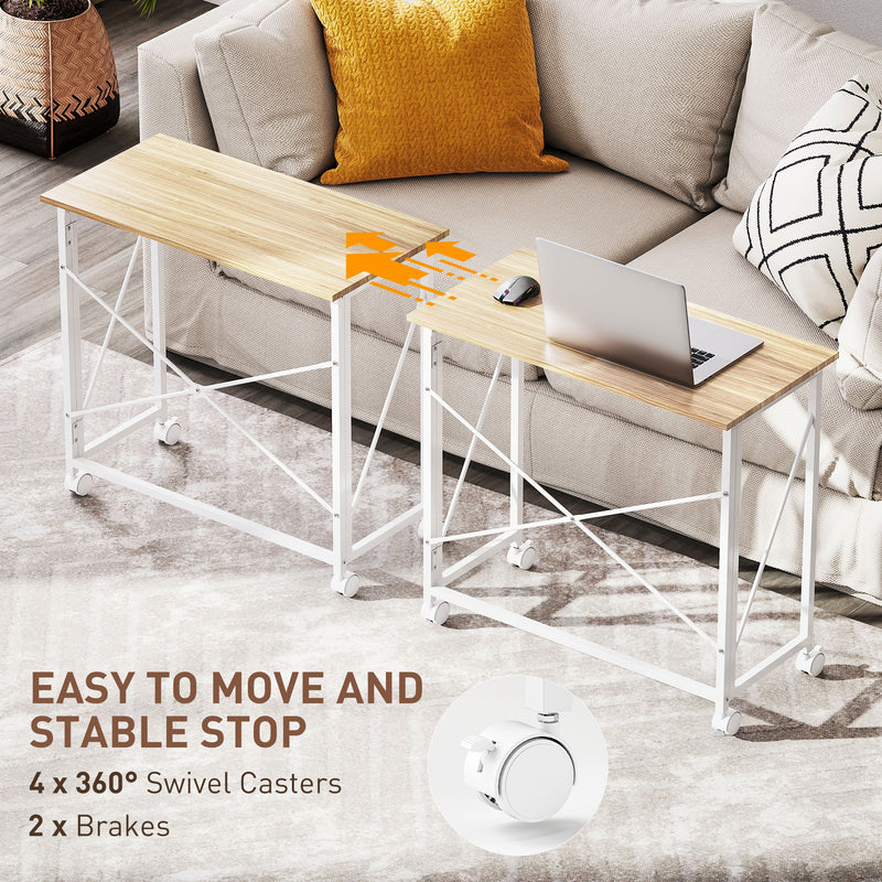 120cm Computer Desk With Power Outlets Drawers And Storage Shelves For Home Office