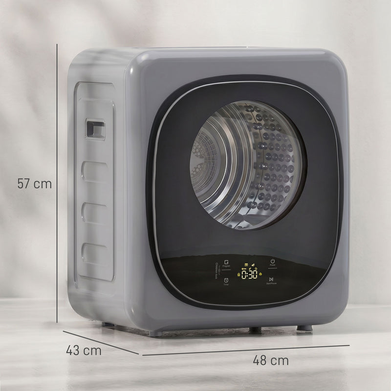 Compact Tumble Dryer for Small Flats with Space Saving Design and Hygiene Cycle Silver