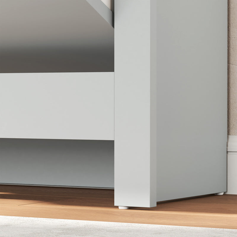 Grey Slim Shoe Cabinet For Entryway - 2 Flip Doors - Holds 12 Pairs With Adjustable Racks - 72x26x80cm Homcom