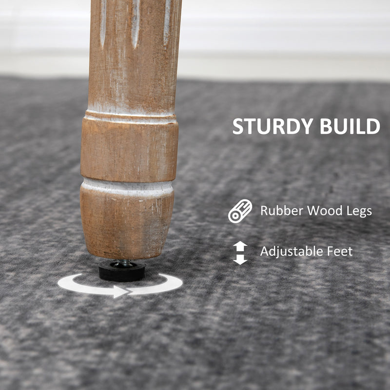 Set of 2 French Style Wooden Dining Chairs with High Backrest for Kitchen or Lounge Grey