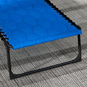 Set of 2 Blue Reclining Sun Loungers with 5 Position Backrests for Garden Relaxation