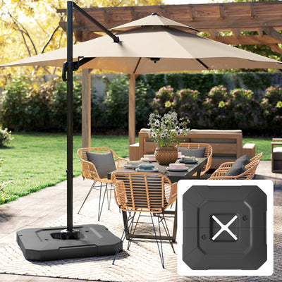 Cantilever Umbrella Base Weights for Stable Garden Shade Easy Fill and Store Black AOSOM