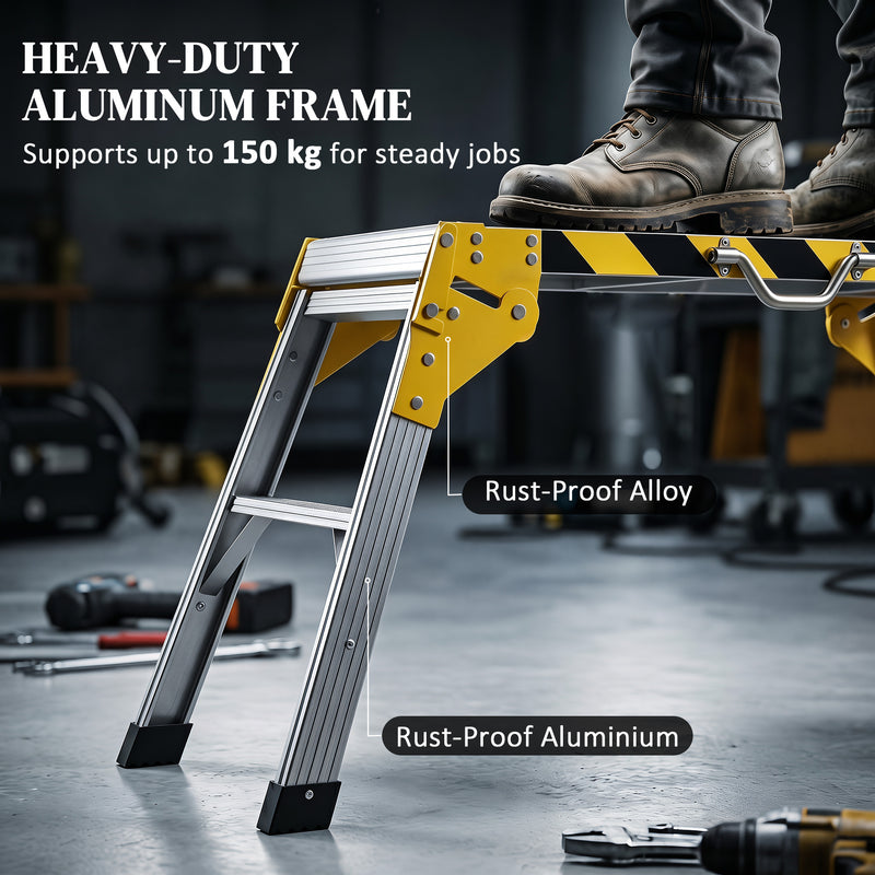 Foldable Workbench for Stable Home Cleaning and Repairs with Anti-Slip Surface Black