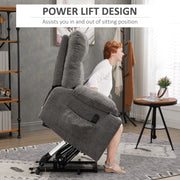 Electric Riser Recliner Chair for Elderly with Remote Control and Lift Assist Grey