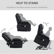 Electric Riser Recliner Chair with Massage and Remote for Elderly Comfort Support Black