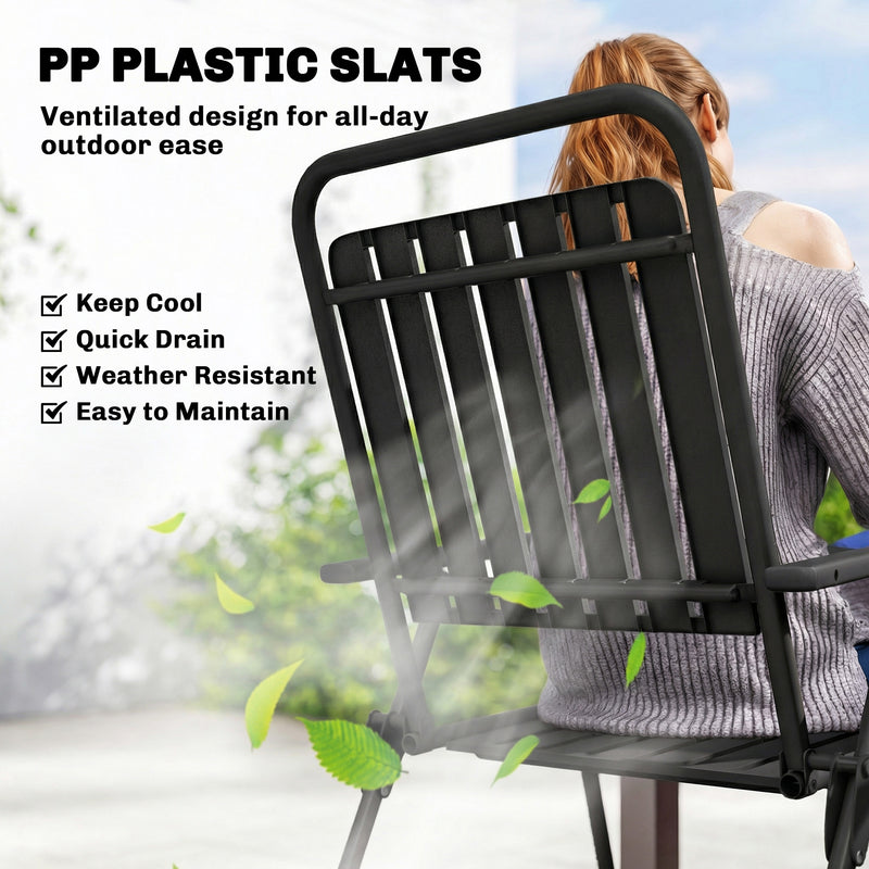 Folding Garden Dining Chairs Set of 4 for Flexible Indoor or Outdoor Seating Black