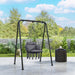 Dark Grey Hanging Hammock Chair with Soft Cushion Cotton Rope Boho Swing Seat by Outsunny