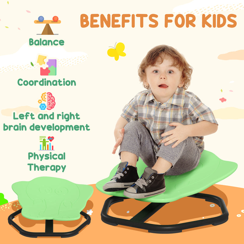 AIYAPLAY Elephant-Shaped Spinning Chair for Autism, 3-6 Years, Green AOSOM