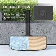 Round Garden Parasol Base Heavy Duty Umbrella Stand Holds Up to 20kg Black by Outsunny