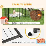 16 Panel Heavy Duty Puppy Playpen for Small Dogs Indoor and Outdoor Use Grey