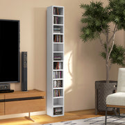 Tall Narrow Media Storage Tower for 204 CDs Ideal for Small Spaces, White