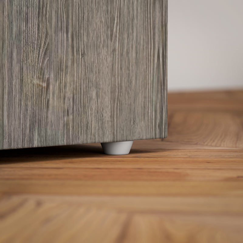 Computer Desk With Drawers and 3 Storage Shelves for Home Office Workstation, Grey