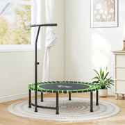 Green Mini Kids Trampoline with Adjustable Handle and Steel Frame by Outsunny AOSOM