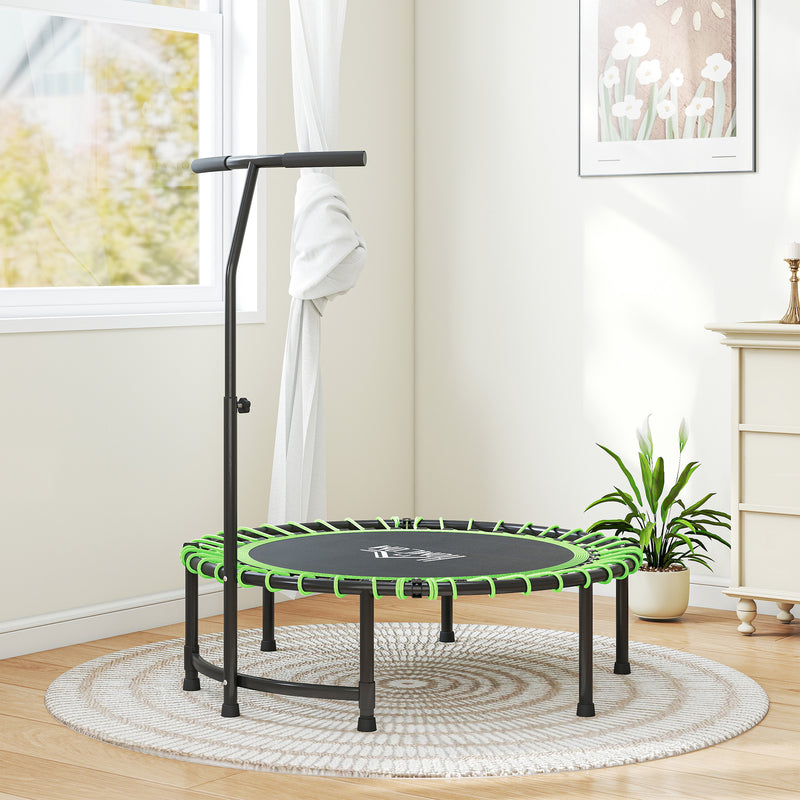 Green Mini Kids Trampoline with Adjustable Handle and Steel Frame by Outsunny AOSOM