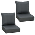 Dark Grey Outdoor Seat and Back Cushion Set Fade Resistant for Rattan or Patio Chairs