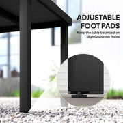 Square Garden Dining Table for 4 with Aluminium Legs Ideal for Patio or Balcony Black Outsunny