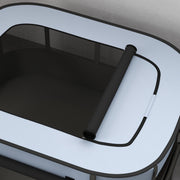 Foldable Dog Playpen with Storage Bag and Ground Stakes for Indoor Outdoor Use Grey