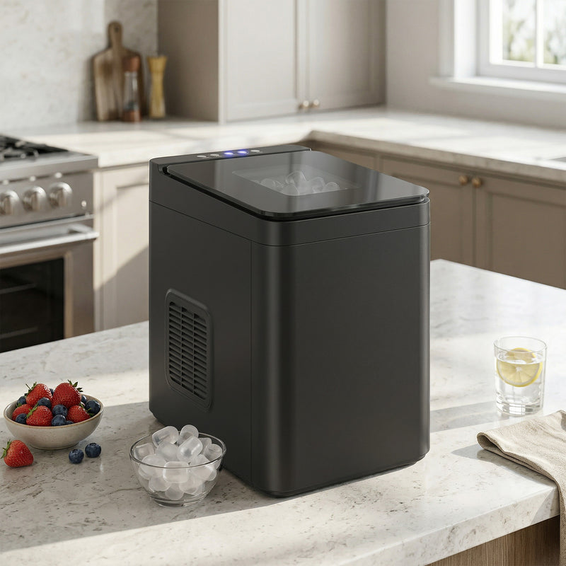 Ice Maker for Quick Chilled Drinks with 2 Ice Sizes and Touchscreen Control Black Homcom