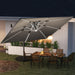 Grey 3m Garden Cantilever Parasol with Solar LED Lights and 360 Degree Rotation by Outsunny