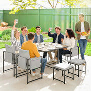 Garden Dining Set 8 Seater Space Saving Cube with Cushions and Storage, Black/Grey Outsunny