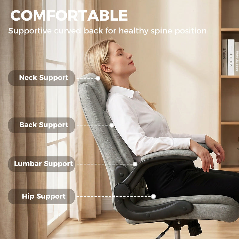 Office Chair with Flip Up Armrests for Space Saving Home Office Comfort