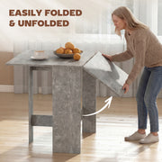 Folding Dining Table for Small Spaces with Flexible Console Design Grey AOSOM