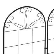 Set of 2 Metal Garden Trellis Panels With Sturdy Grid For Climbing Plants and Vines