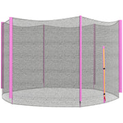Pink 10ft Trampoline Net Replacement with Zip Entrance and 6 Pole Covers by Outsunny AOSOM